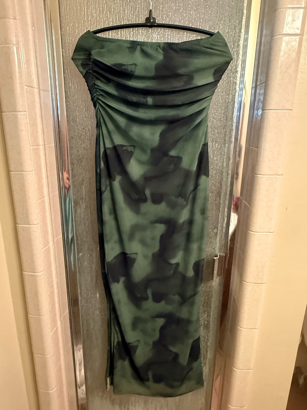 Strapless Deep Green Maxi Dress
